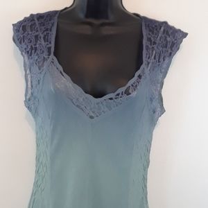 Komarov lace trim handkerchief maxi dress